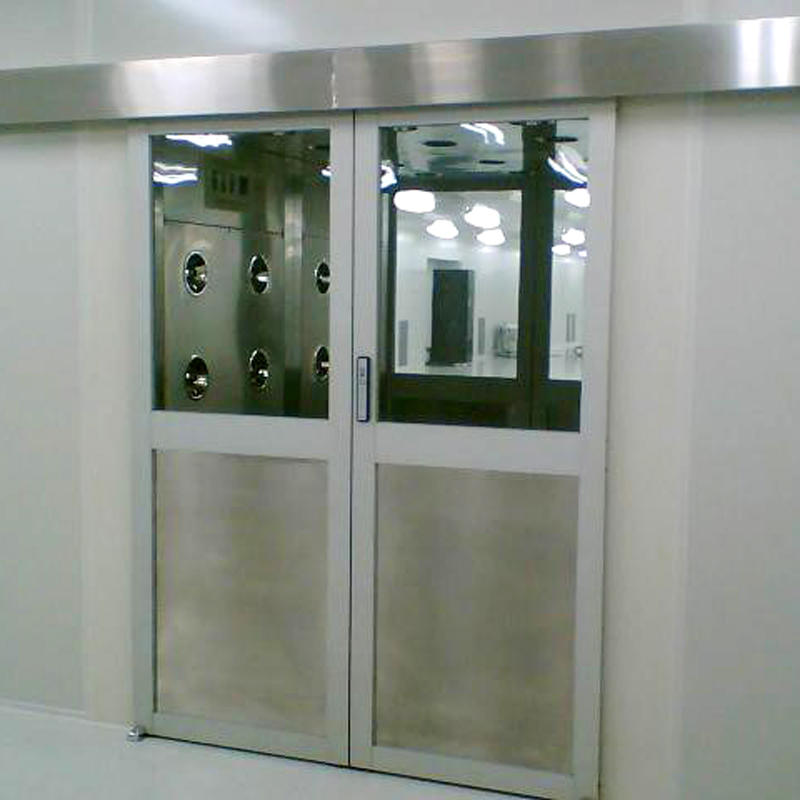 dynamic air shower clean room with automatic swing door for forklift