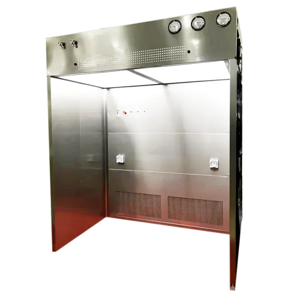 HAOAIRTECH stainless steel downflow booth with lcd touchable screen display for pharmacon