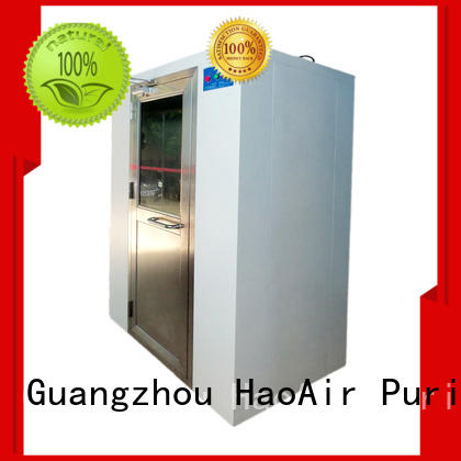 vertical air shower clean room with top side air flow for pallet cargo