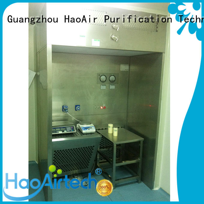 HAOAIRTECH plc controlled powder dispensing booth with lcd touchable screen display for pharmacon