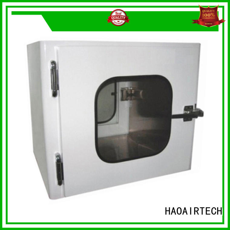 stainless steel cleanroom pass box embedded lamps for electronics factory