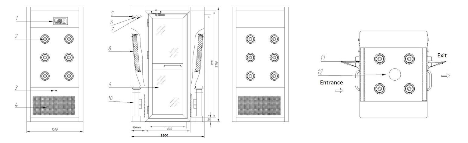 air shower specification for pallet cargo HAOAIRTECH