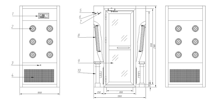 goods air shower system with top side air flow for pallet cargo-1