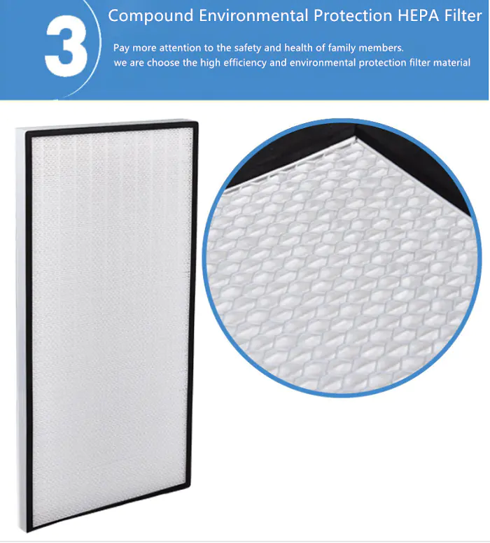 replaceable air filter hepa with big air volume for air cleaner