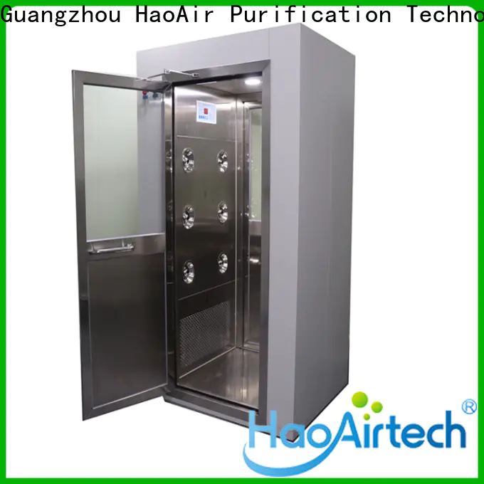 HAOAIRTECH air shower design with top side air flow for pallet cargo
