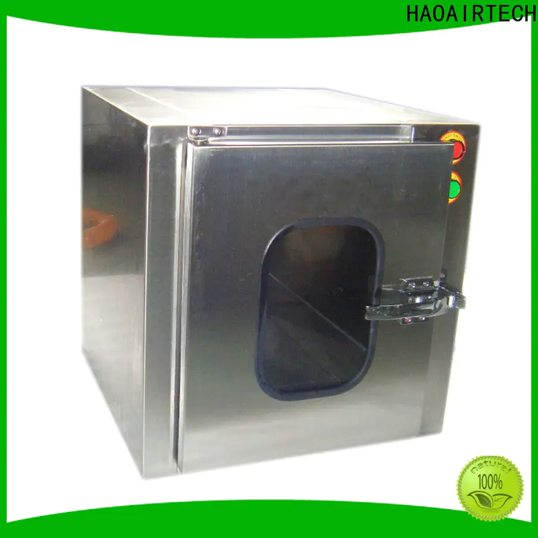 HAOAIRTECH plc control cleanroom pass box embedded lamps for clean room purification workshop