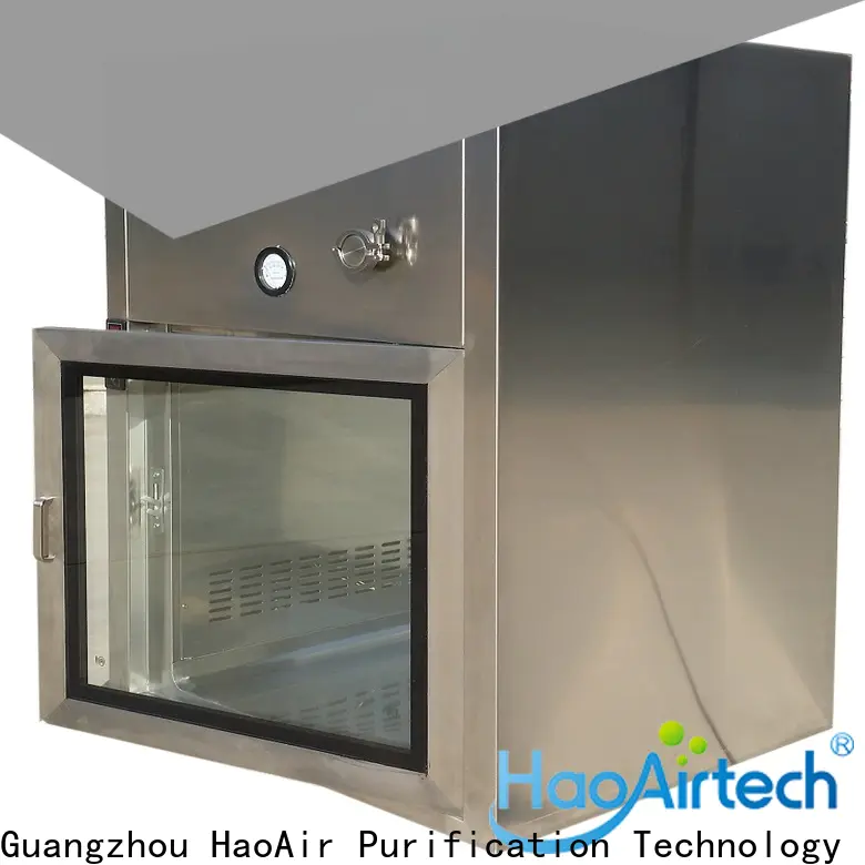 HAOAIRTECH interlocking pass through box with baked painting for clean room purification workshop