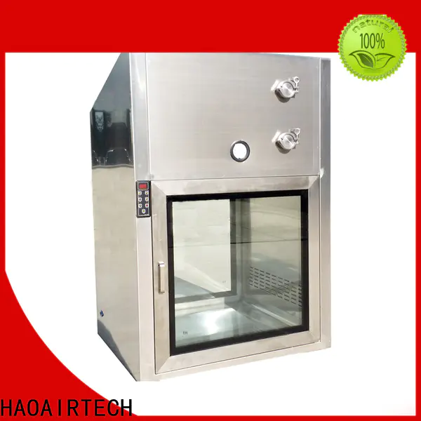 HAOAIRTECH plc control cleanroom pass box with baked painting for clean room purification workshop