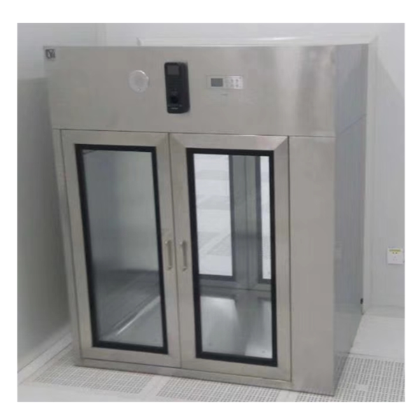 negative pressure cleanroom pass box with arc design gmp standard for electronics factory-1