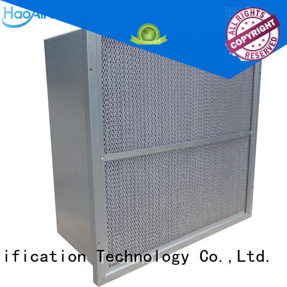 HAOAIRTECH ashare Rigid box filter with gl interlocker frame for food and beverage