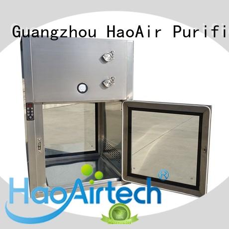 HAOAIRTECH coldrolled steel pass box clean room with arc design gmp standard for electronics factory