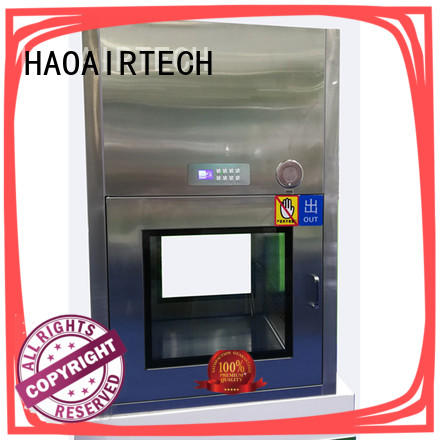 HAOAIRTECH cleanroom pass box with arc design gmp standard for electronics factory
