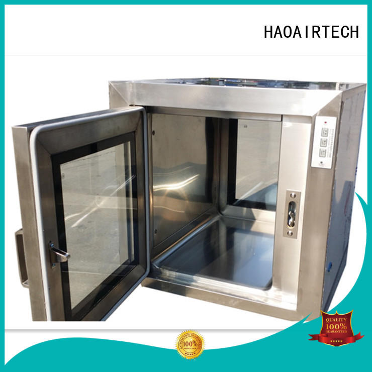 HAOAIRTECH interlocking dynamic pass box with baked painting for hospital