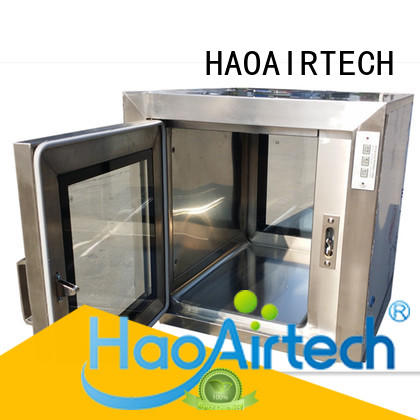 HAOAIRTECH stainless steel pass through box with arc design gmp standard for hospital