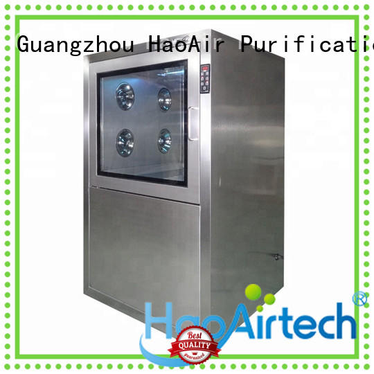 HAOAIRTECH cleanroom pass box with arc design gmp standard for hospital