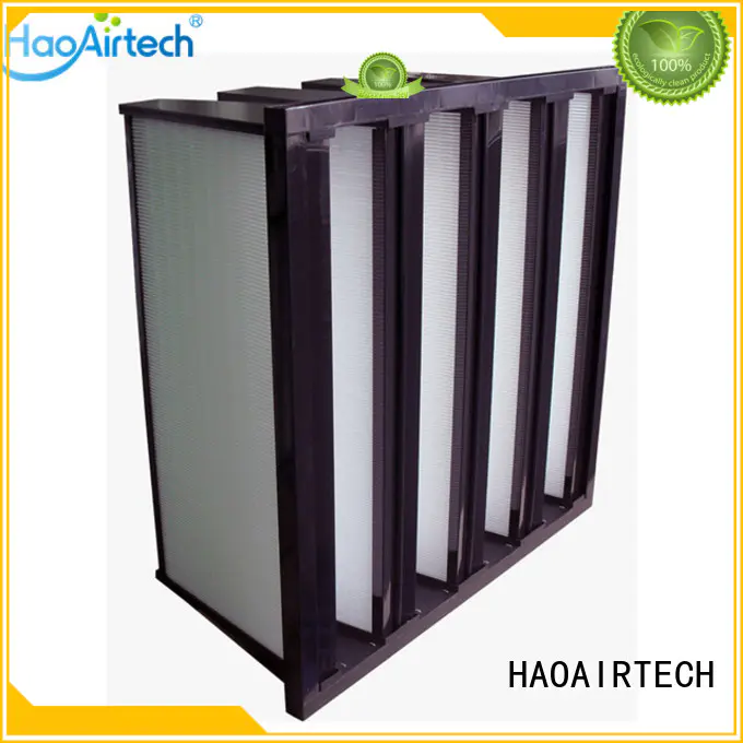 HAOAIRTECH secondary v cell rigid filter with two side flang for schools and universities