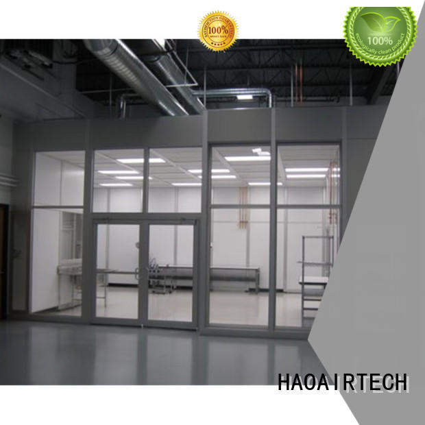 HAOAIRTECH high efficiency hardwall cleanroom with antistatic vinyl curtain for semiconductor factory